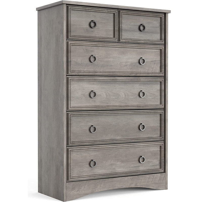 Casimira 6 Drawer Chest, Gray
