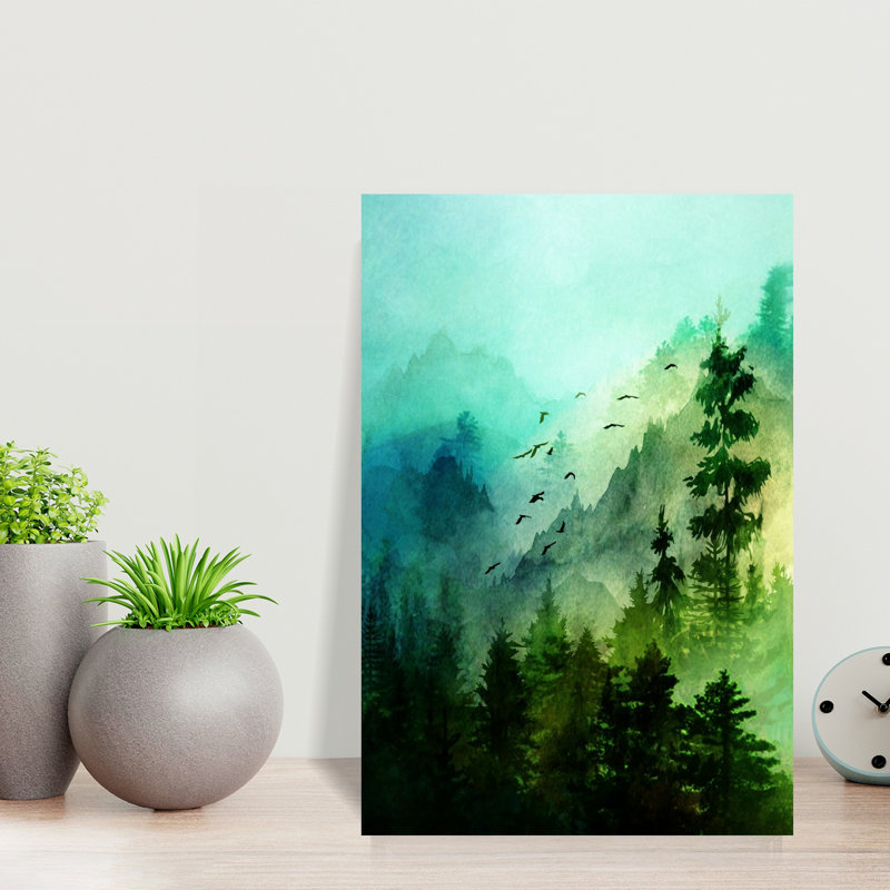 Art mural mural abstrait montagne, H 18 po x l 12 po