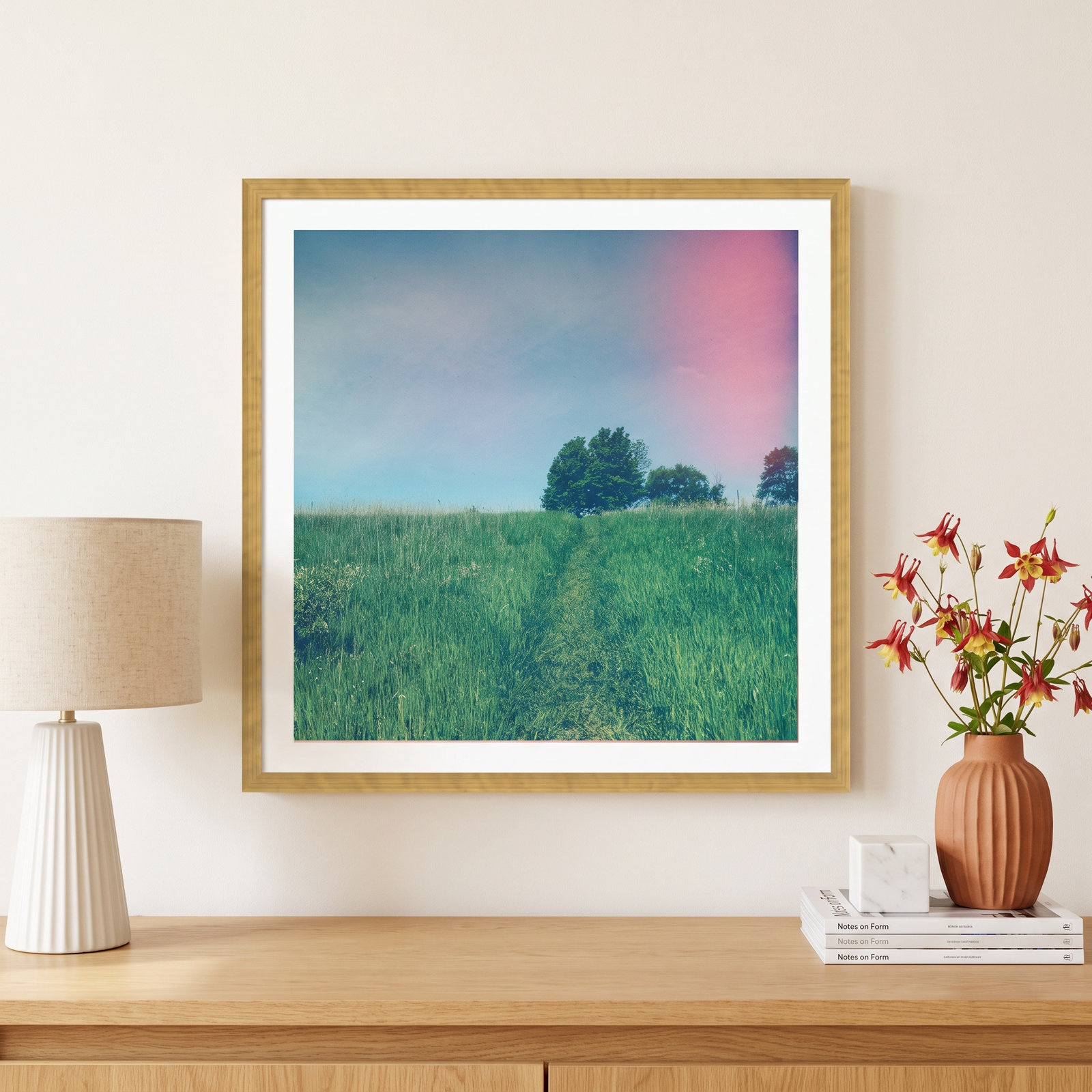 Summer Solstice by Olivia St Claire, 20" W x 20" H, Gold Single Picture Framed, Yes