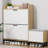 24 Pairs Shoe Storage Cabinet with Cushion Bench and Adjustable Flip Storage Cabinet-722012693