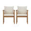 Ensemble de 2 chaises de jardin en bois avec coussin, pour terrasse ou piscine.