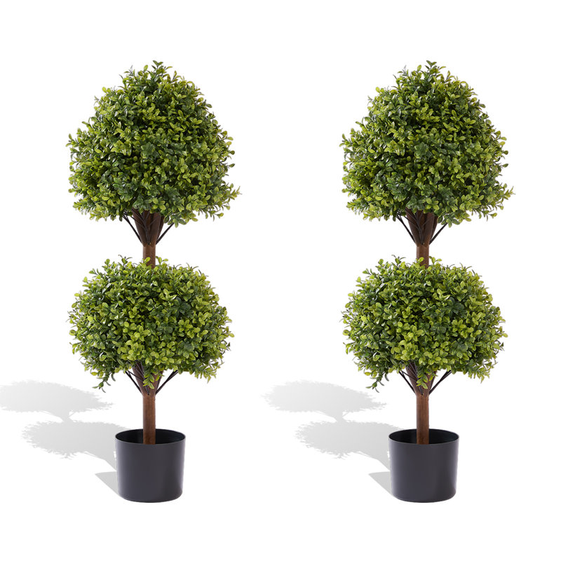 40'' Artificial Boxwood Double Ball Topiary Trees