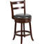 Maly 26" High Cappuccino Wood Stool with Ladder Back & LeatherSoft Swivel Seat-45046884