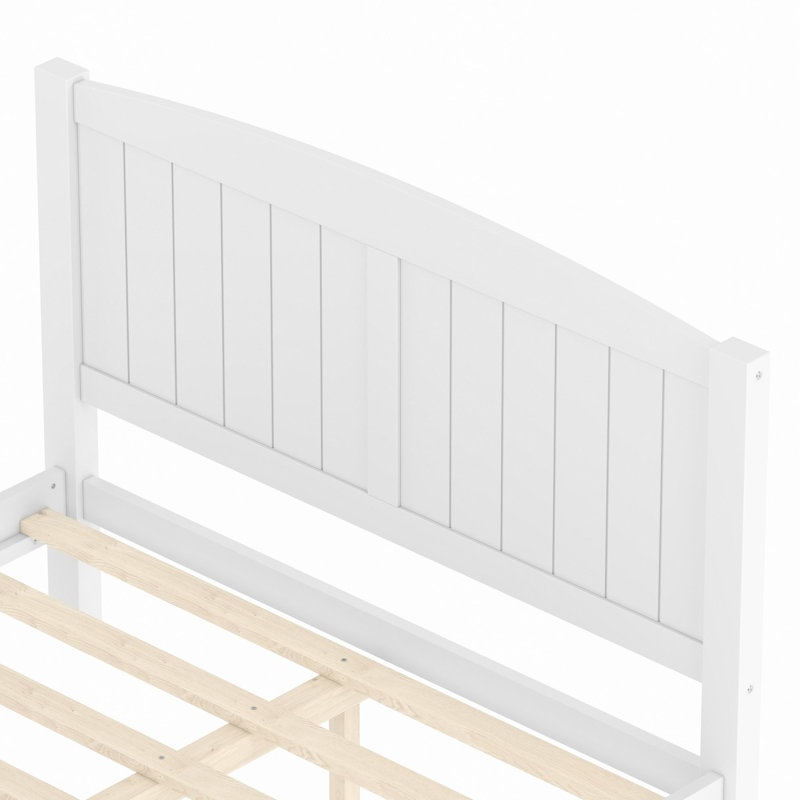 Lit plateforme, lit plateforme en bois massif avec lattes de soutien et structure solide, aucun sommier nécessaire