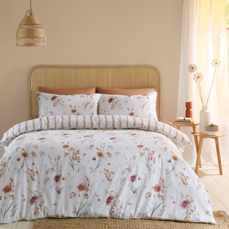 Brushed Cotton Check Duvet Cover Set, Single Duvet Cover + 1 Standard Pillowcases