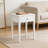 Elegant Scalloped Edge Nightstand White Bedside Table with Accent Drawer