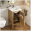 Armoire de salle de bain 18 po avec rangement, solution pour petit espace avec lavabo en céramique, tablette réglable, charnières à fermeture en douceur