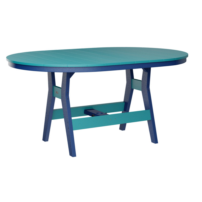 Table de bar berlinoise Berlin, Bleu pacifique, 38.87" H x 64" W x 44" D, Bleu Aruba