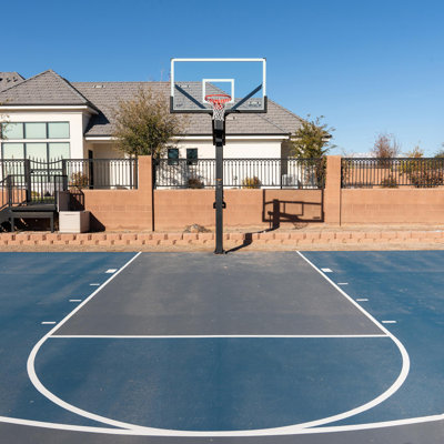 Lifetime Mammoth 72" Height Adjustable Bolt Down Basketball Hoop (Tempered Glass Backboard)
