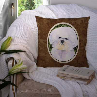 Bichon Frise Outdoor Reversible Throw Pillow