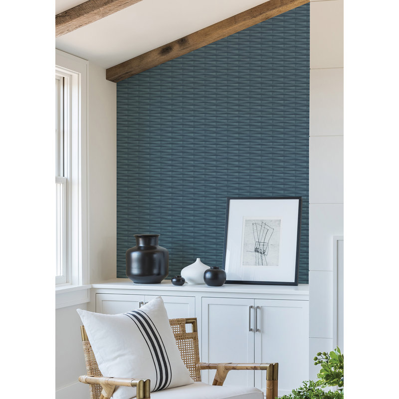 Rouleau de papier peint lisse L 27 pi x l 27 po Dosher Gator, Bleu