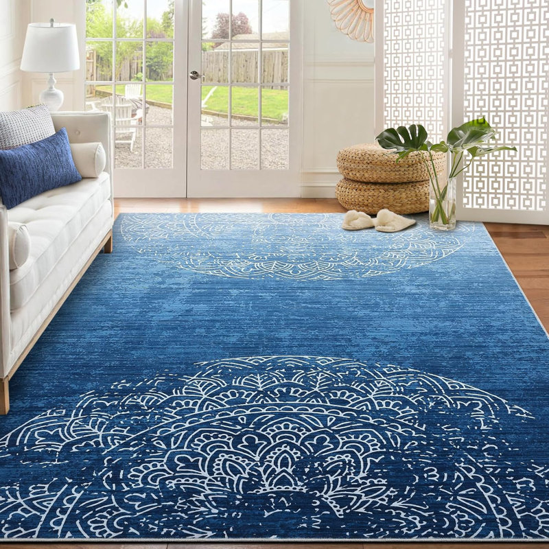 Tapis de couloir lavable 2 x 6 po, tapis de cuisine rétro antidérapant à poils courts, poils courts, motif bohème à médaillon doux pour le couloir, le vestibule, gris