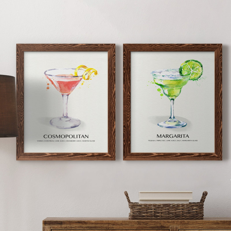 Cosmopolitan - Cadre photo 2 pièces, publicités sur toile, H 37,5 po x l 27,5 po x P 1 po, Cadre en érable