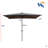 Rectangular Patio Solar LED Lighted Outdoor Umbrellas With Crank And Push Button Tilt-1237557141