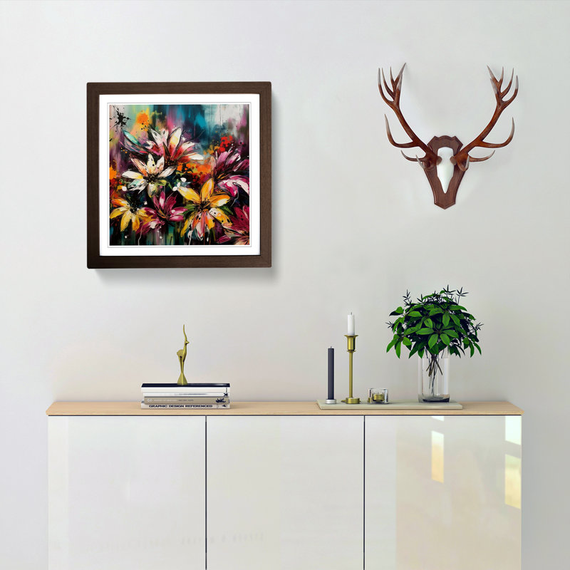 Single Picture Frame Print on Wood, Walnut