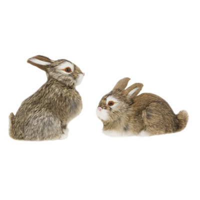 Ensemble de 2 figurines et objets de collection de lapin de Pâques
