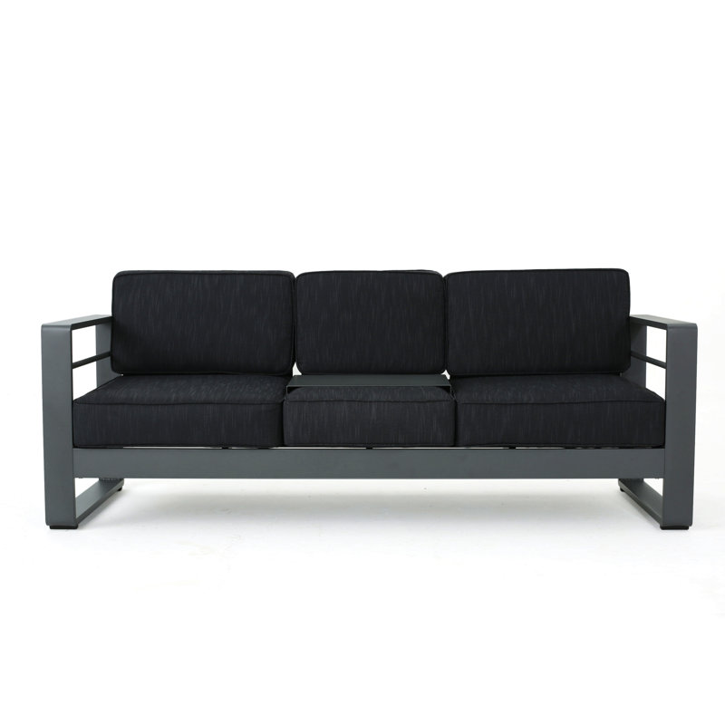 3 Seater Sofa W/ Metal Tray Grey