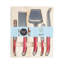 French Home Laguiole 5 Piece Cheese Knife, Fork And Slicer Set, Scarlet Red