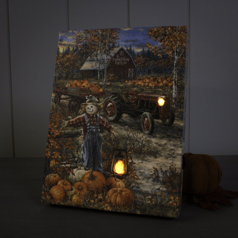 Pumpkin Patch 8x6 Mini Lighted Easel Back Canvas