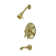 Heritage Pressure Balanced Dual Function Tub and Shower Faucet with Metal Lever Handles