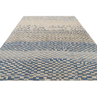 Moroccan Hand Knotted Geometric Area Rug