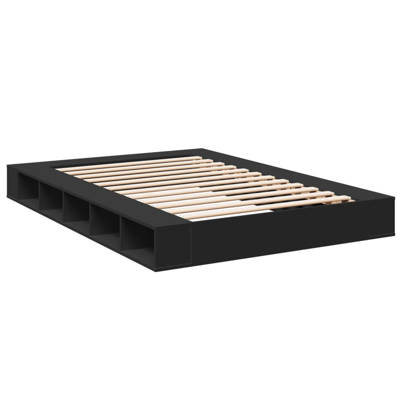 Vidaxl Bed Frame Engineered Wood, 160 x 200cm, Black