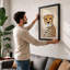Cheetah's Gaze Modern - Framed Print-2087388274-2087388278