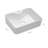 Bathroom Vessel Sink Rectangular Above Counter White Ceramic Vessel Sink with Faucet Hole-129241560