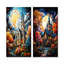 Pop Art «Curch At Moon Landscape I - Church», ensemble de 2 impressions sur toile-1494907443-1494907452