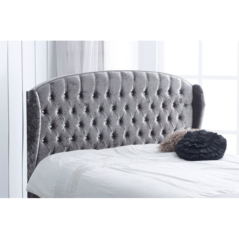 Cheab Upholstered Ottoman Storage Bed, Silver Crush, Small Double (4')