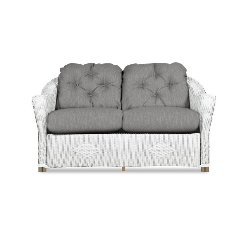 Reflections Outdoor 2 - Seat Loveseat, White, Rollo Linen