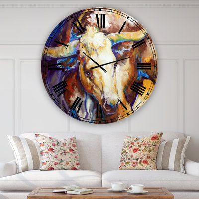 Horloge murale surdimensionnée Power Longhorn