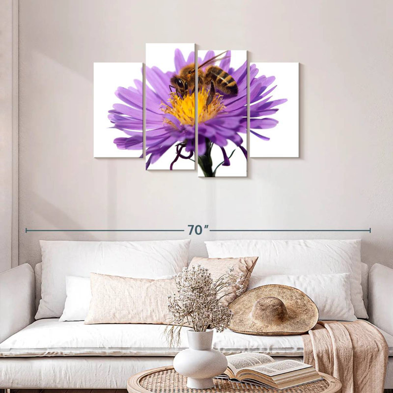 Abeille à miel qui suce le nectar, H 27 po x l 43 po