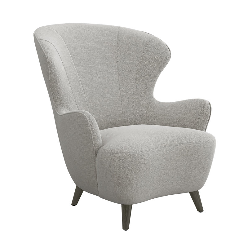 Ollie Wingback Chair, Vintage Gray, Pure Gray 100% Polyester