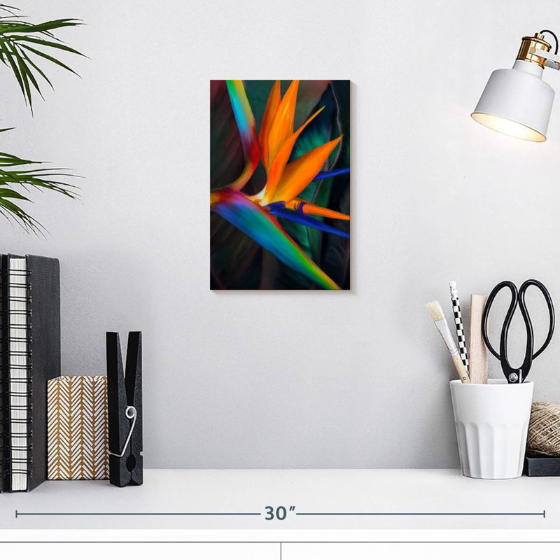 Harnek, oiseaux colorés du paradis, H 12 po x l 8 po