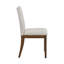 Ensemble de 2 chaises de salle à manger contemporaines à finition brune avec assise et dossier en tissu Dinng