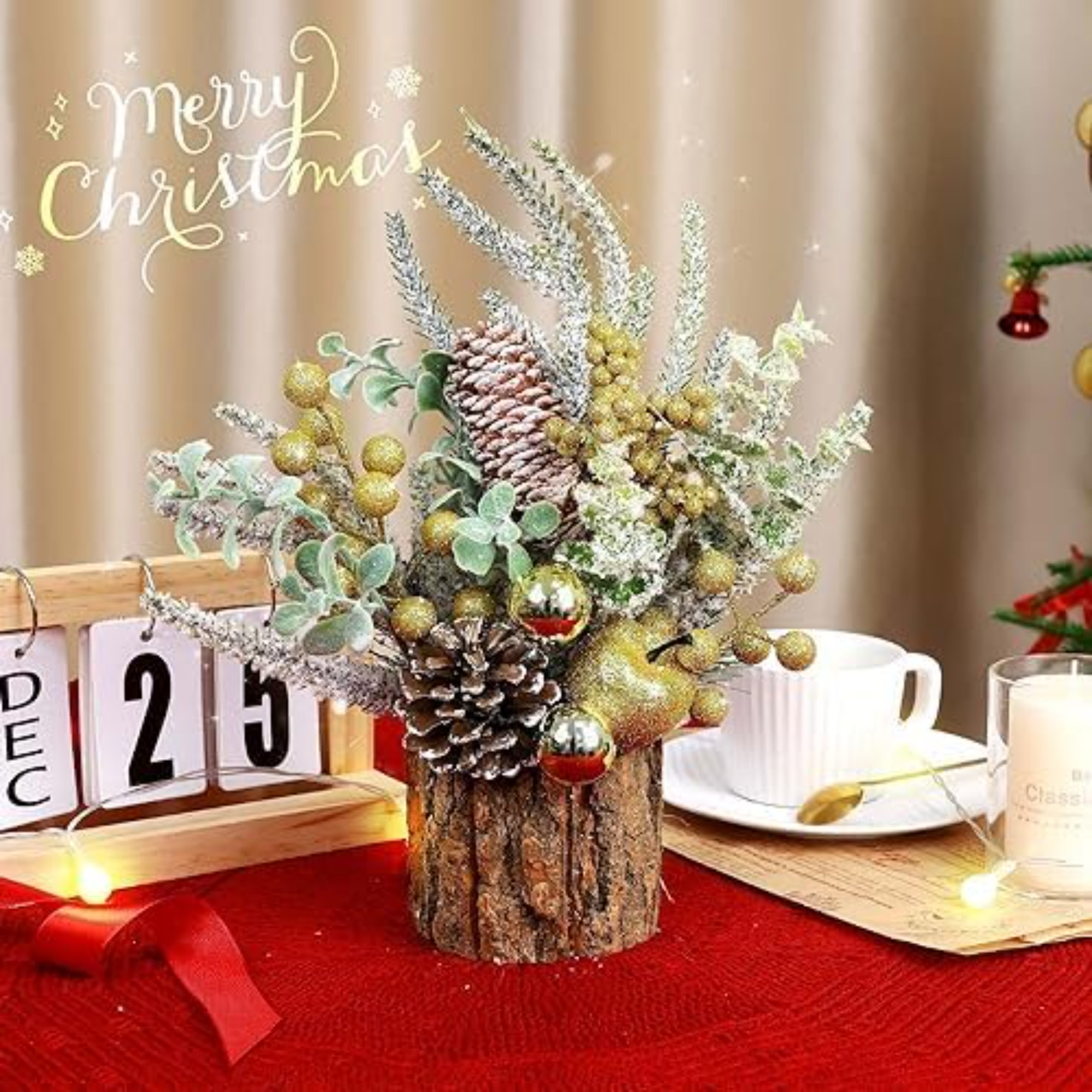 ToccoLeggero Small Christmas Tree Tabletop Artificial Mini Christmas ...