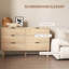 Commode de chambre à coucher, commode 6 tiroirs avec panneaux cannelés, chêne