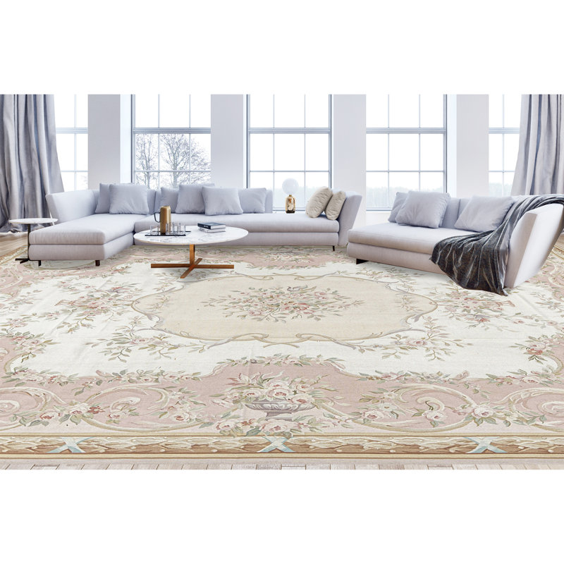 Aubusson Hand Knotted Wool Oriental Area Rug