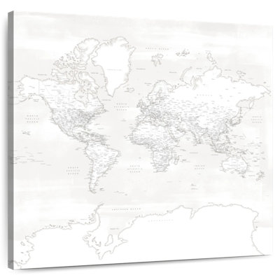 Aliaz Detailed World Map Maeli White II