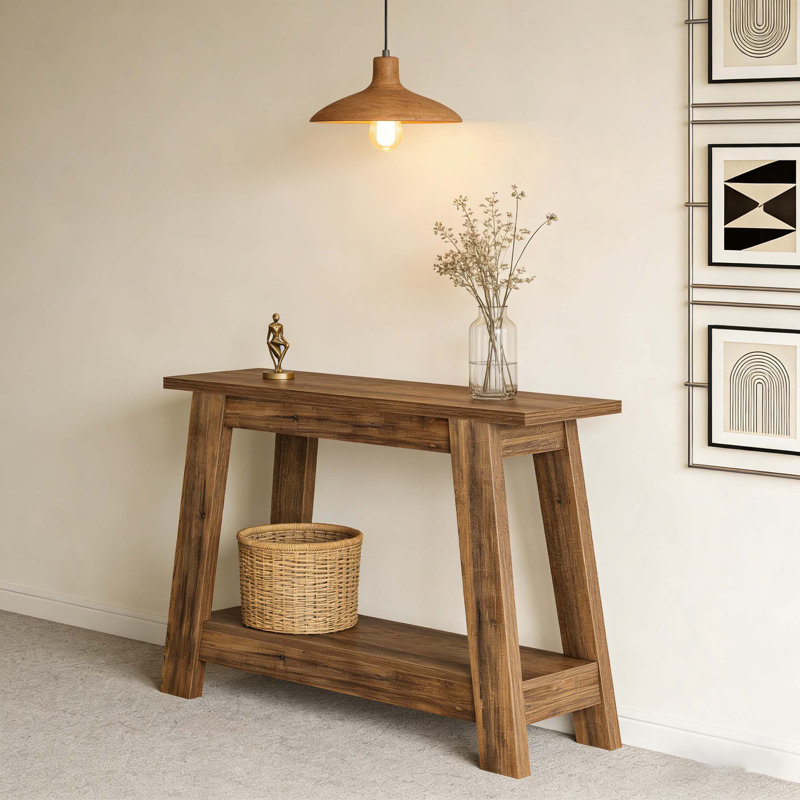 41.3" Console Table, 2-Tier Farmhouse Sofa Entryway Table with Storage