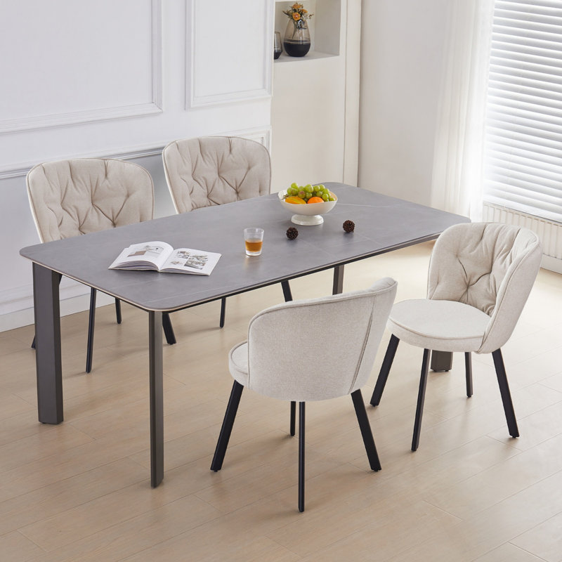 41cm H Fabric Upholstered Side Chair, Beige