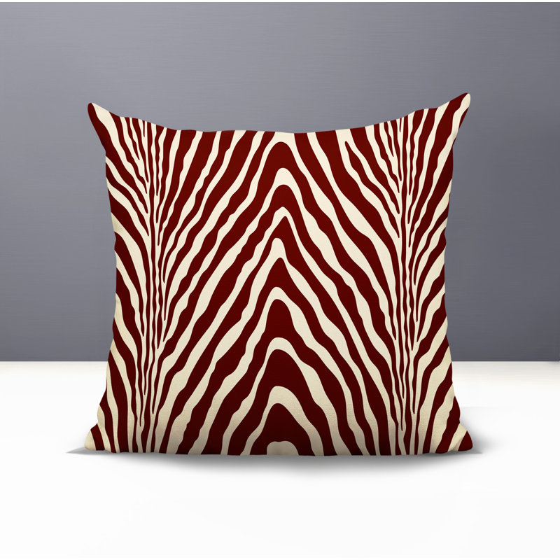 Oreiller carré réversible intérieur / extérieur Gilda, Carré 17 po, Rouge