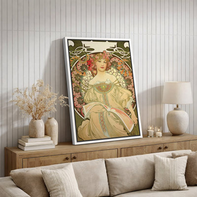 Art d'Alphonse Mucha, art victorien rétro, images élégantes victoriennes rétro, impression sur toile encadrée