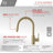 Single Handle Pull Down Kitchen Faucet with drinking Water Tap in Gold
