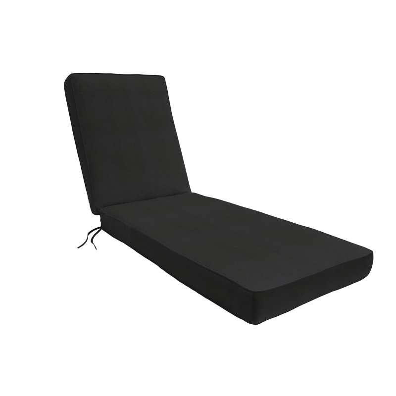 Outdoor Sunbrella Seat/Back Cushion, 2.5" H x 26" W x 82" D, Canvas Black Sunbrella® Canvas