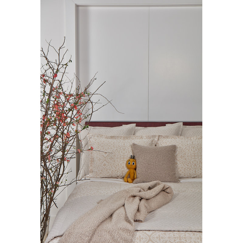 Faux Flax Coverlet Set , Pumice, King Coverlet + 3 Euro Shams