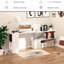 Bureau rotatif 360 pour bureau, poste de travail de bureau en forme de L de 55 po, blanc, chambre à coucher, salon, coin-détente, bureau de poste de travail moderne avec dortoir, avec 3 tablettes, pièce peu encombrante