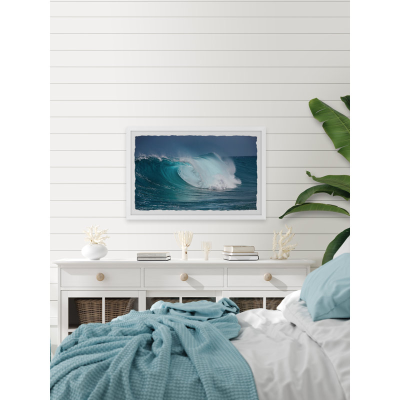Ocean's Roar 1 Piece Single Picture Frame Painting, 61cm H x 91cm W