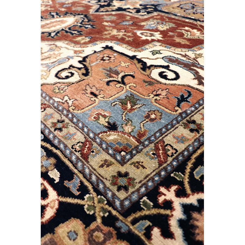 Hand Knotted Wool Area Rug, Rectangle 4'11" x 7'